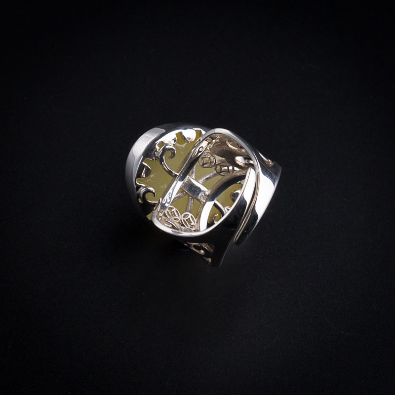 波罗的海银镶蜜蜡戒指 - 红掌柜