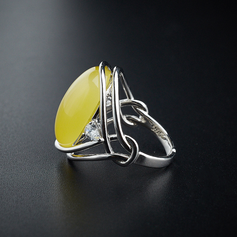 满蜜鸡油黄蜜蜡戒指-红掌柜