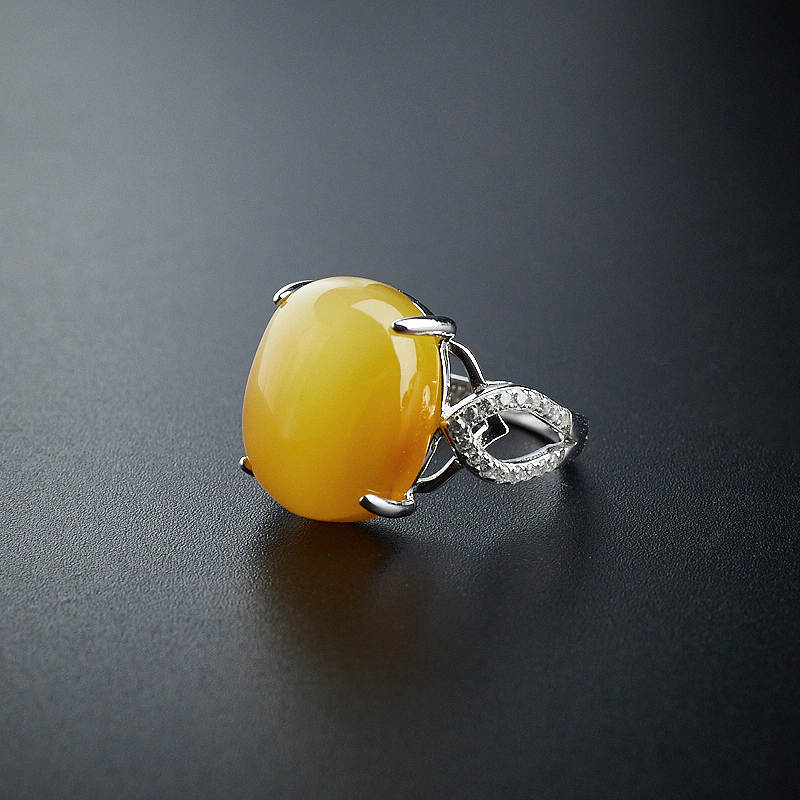 天然蜜蜡戒指-红掌柜