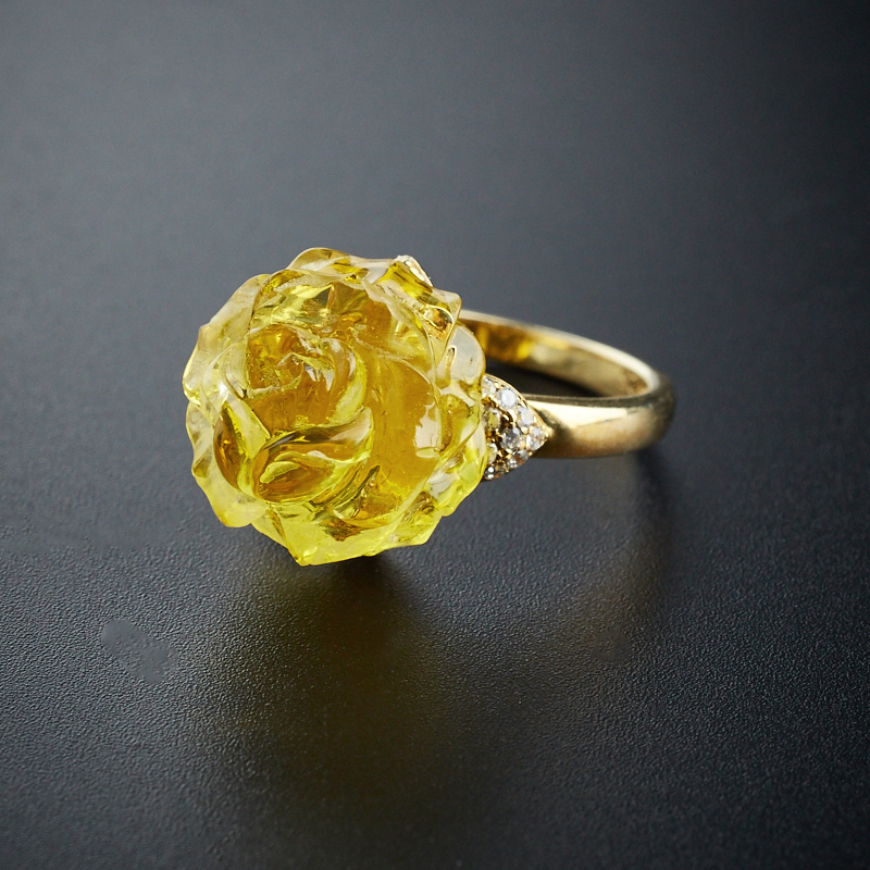 银镶金珀戒指-红掌柜