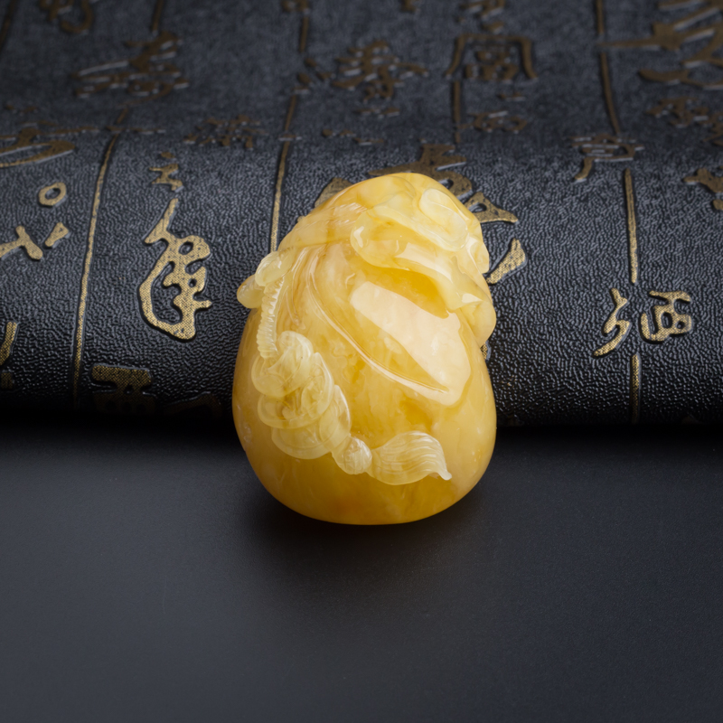 波罗的海天然满蜜鸡油黄蜜蜡钱袋吊坠-红掌柜