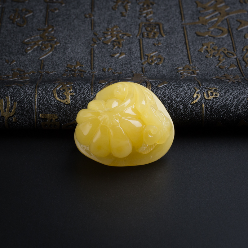 波罗的海天然满蜜鸡油黄蜜蜡吊坠-红掌柜