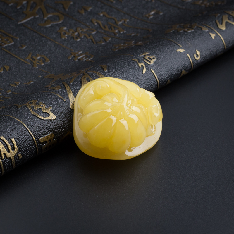 天然满蜜鸡油黄蜜蜡吊坠-红掌柜