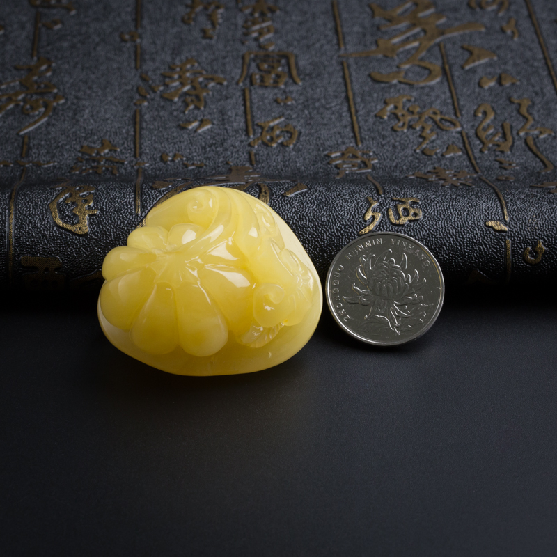 满蜜鸡油黄蜜蜡吊坠-红掌柜