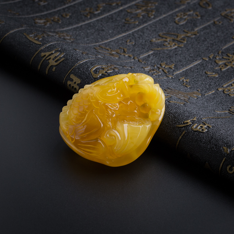 波罗的海蜜蜡年年有余吊坠-红掌柜