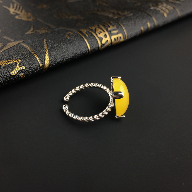 波罗的海鸡油黄蜜蜡戒指-红掌柜