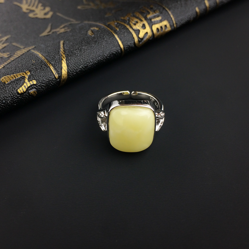 银镶满蜜白花蜜戒指-红掌柜