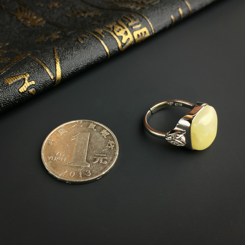 天然波罗的海蜜蜡戒指-红掌柜