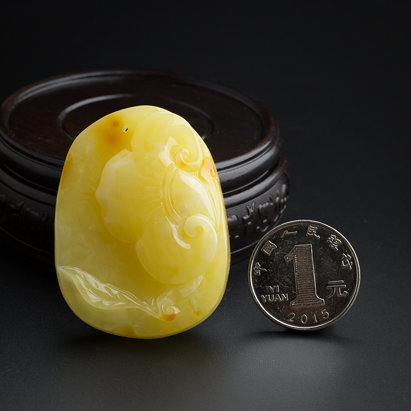 鸡油黄蜜蜡吊坠-红掌柜