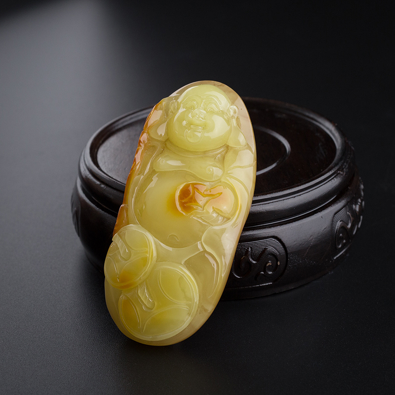 满黄蜜蜡弥勒佛-红掌柜