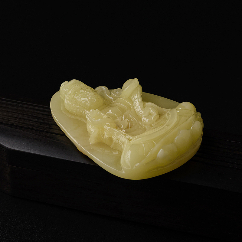 波罗的海天然蜜蜡观音吊坠 - 红掌柜