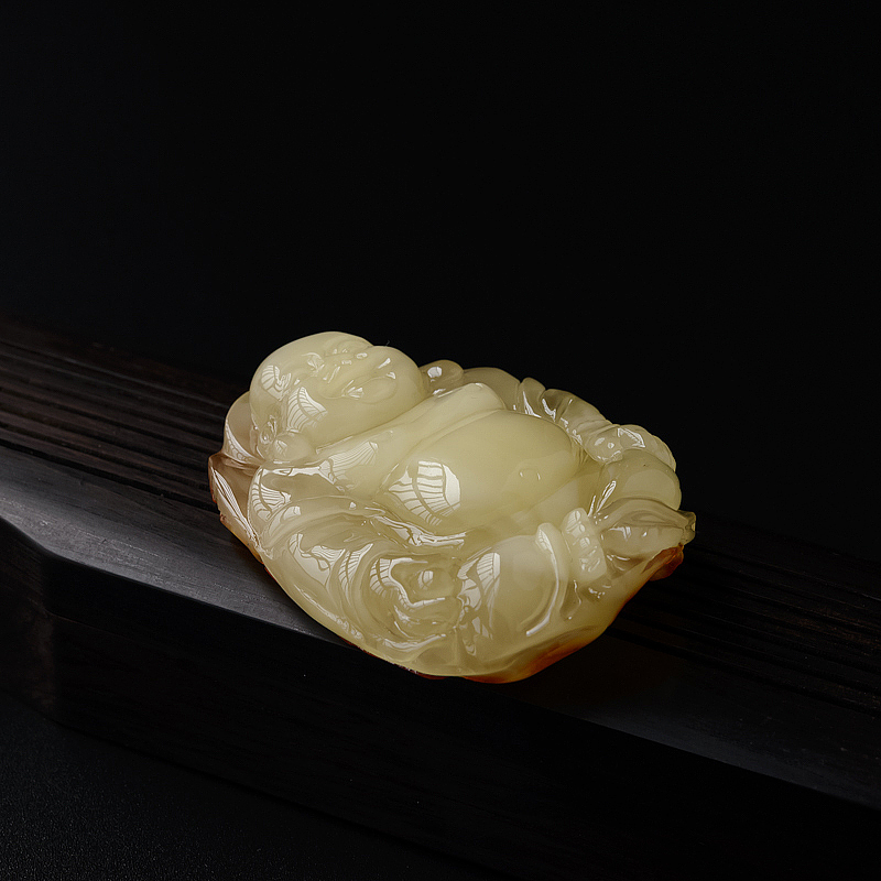 波罗的海满黄蜜蜡弥勒佛 - 红掌柜