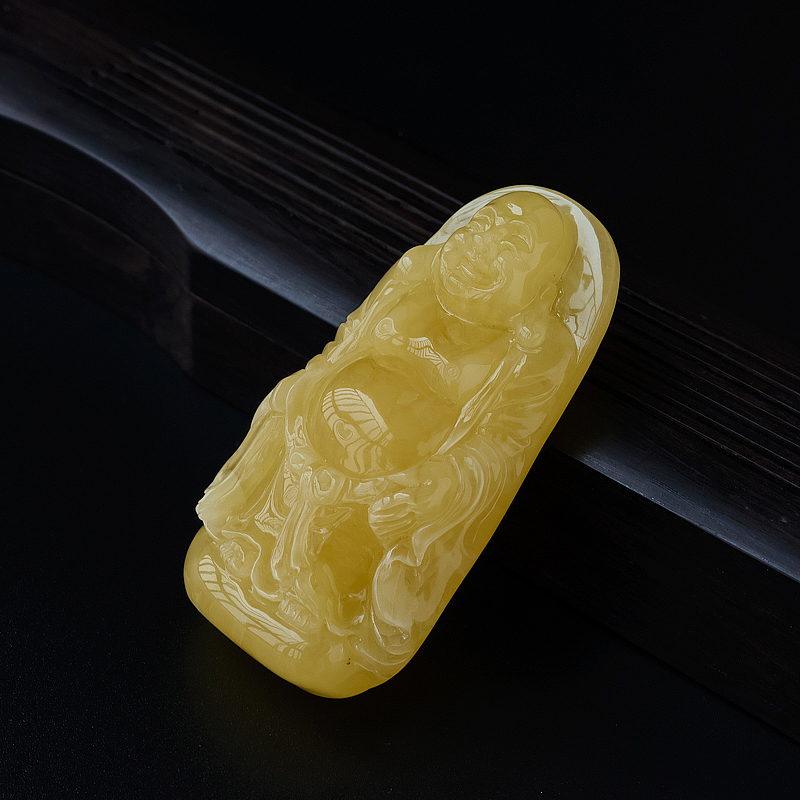 满蜜蜜蜡弥勒佛吊坠 - 红掌柜