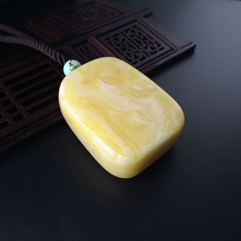 天然满蜜白花蜜无事牌吊坠 - 红掌柜