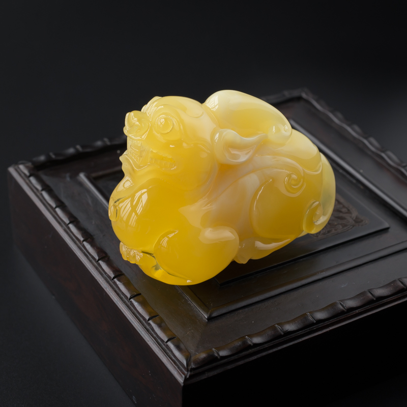 白花蜜蜜蜡貔貅吊坠-红掌柜