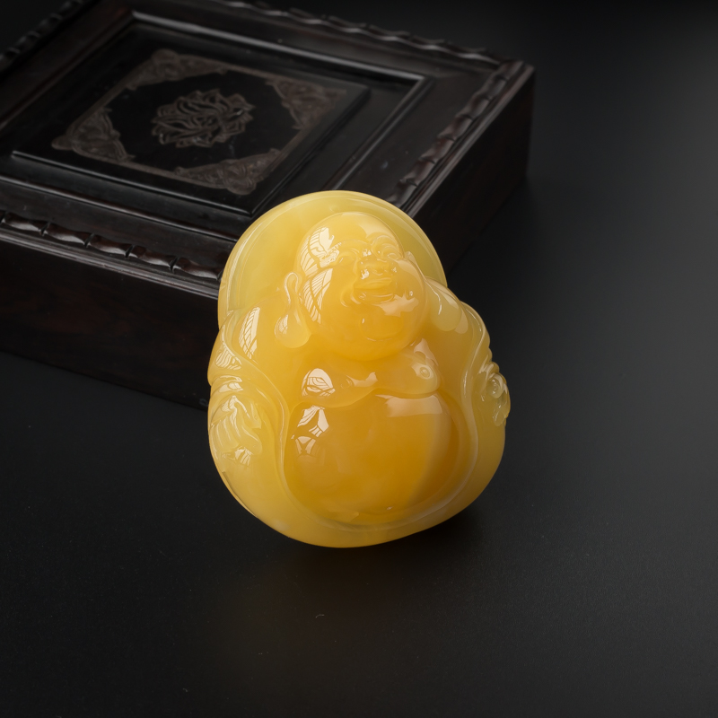 蜜蜡弥勒佛-红掌柜