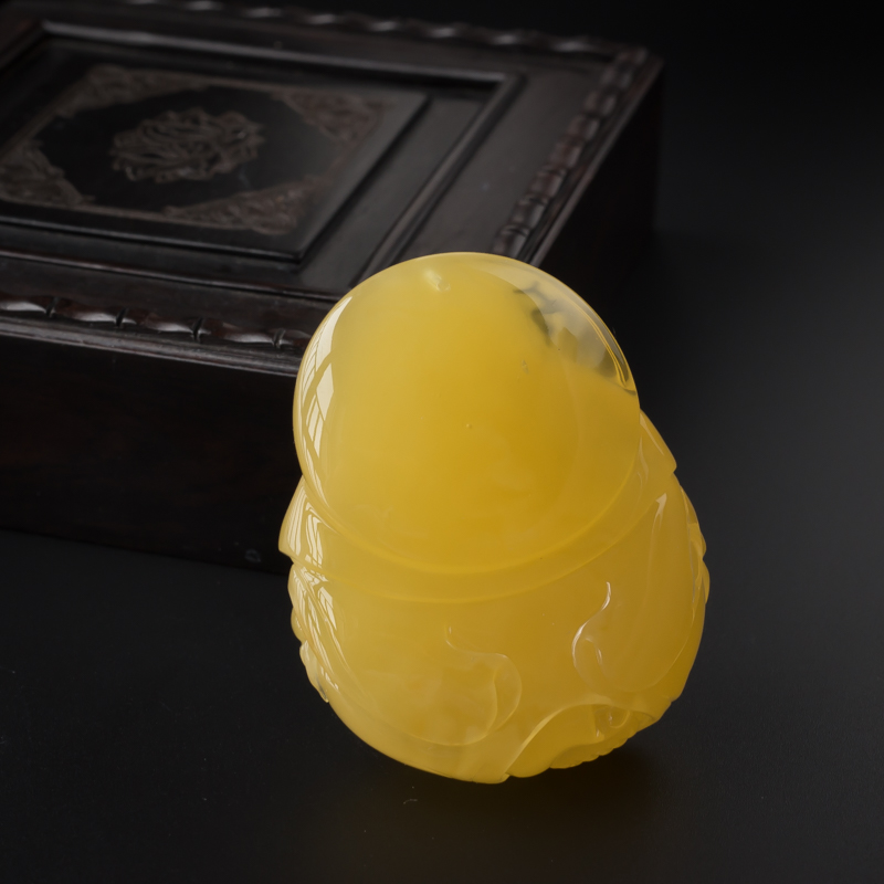 鸡油黄蜜蜡吊坠-红掌柜