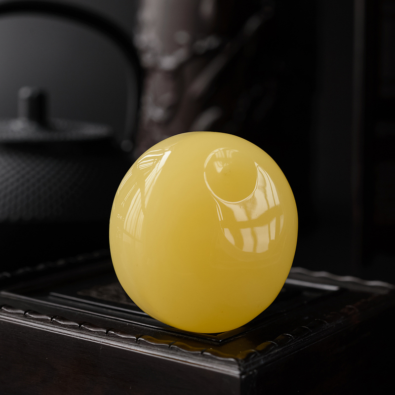 满蜜柠檬黄平安扣蜜蜡吊坠 - 红掌柜