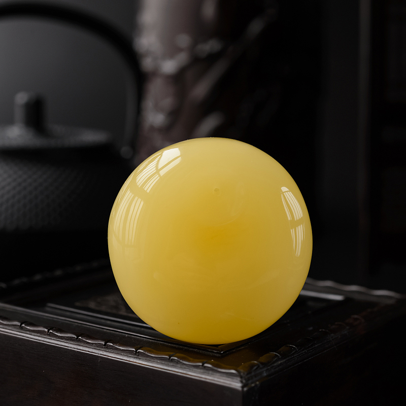 柠檬黄平安扣蜜蜡吊坠 - 红掌柜