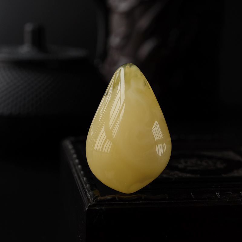 波罗的海天然金绞蜜柠檬黄随形蜜蜡吊坠 - 红掌柜