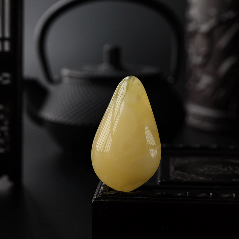 天然金绞蜜柠檬黄随形蜜蜡吊坠 - 红掌柜