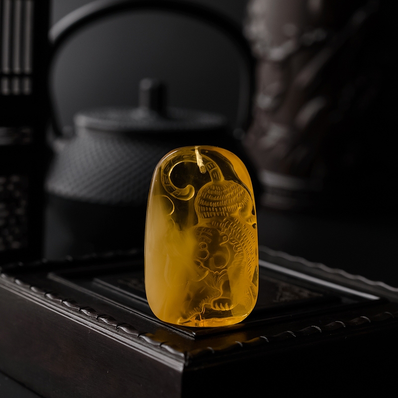 波罗的海天然猛虎蜜蜡吊坠 - 红掌柜