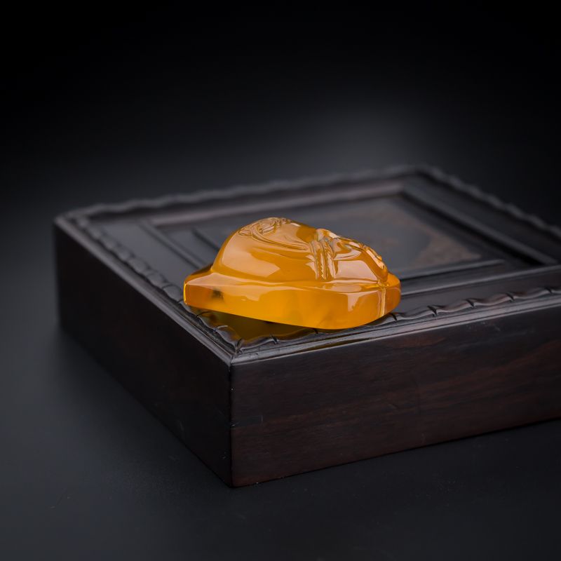 天然金绞蜜鸡油黄蜜蜡吊坠-红掌柜