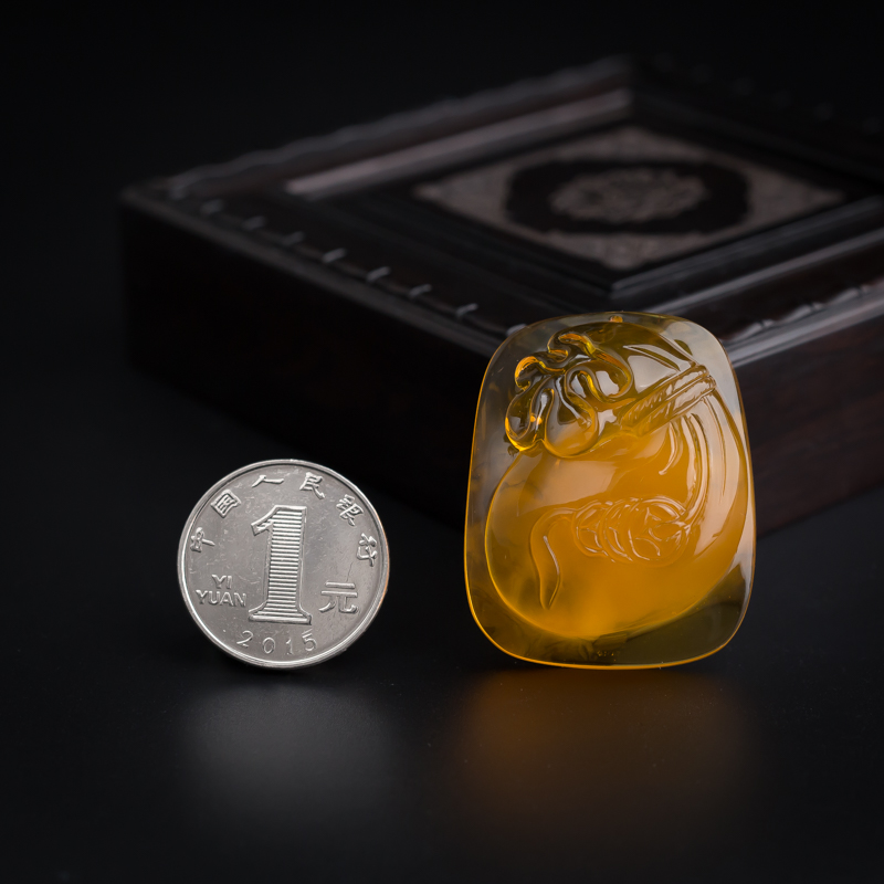 天然蜜蜡钱袋吊坠-红掌柜