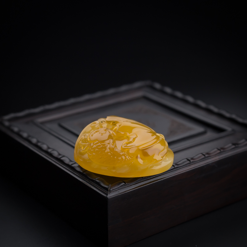 波罗的海天然鸡油黄蜜蜡吊坠-红掌柜