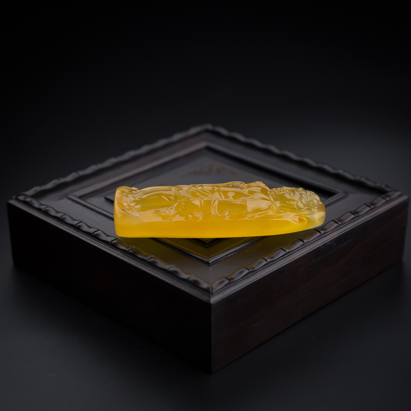 波罗的海天然鸡油黄蜜蜡吊坠-红掌柜