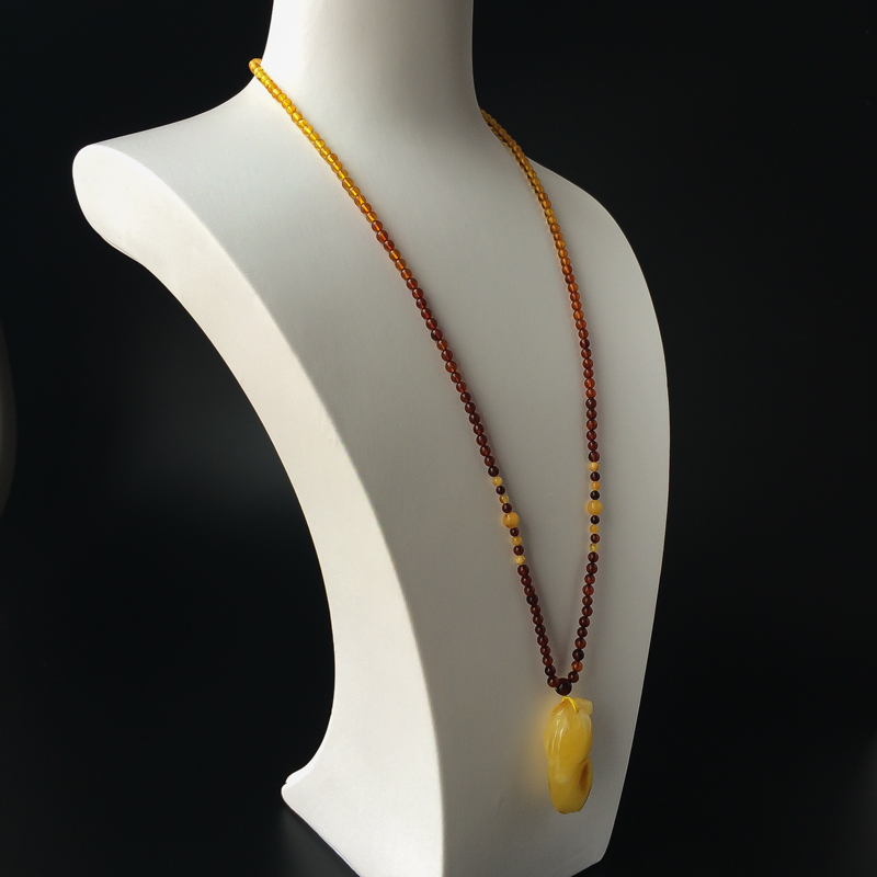 波罗的海白花蜜蜜蜡福瓜吊坠-红掌柜