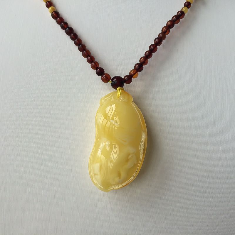 波罗的海天然白花蜜蜜蜡吊坠-红掌柜