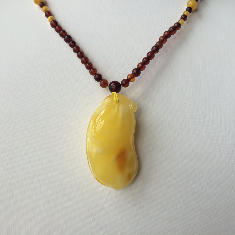 白花蜜蜜蜡福瓜吊坠-红掌柜