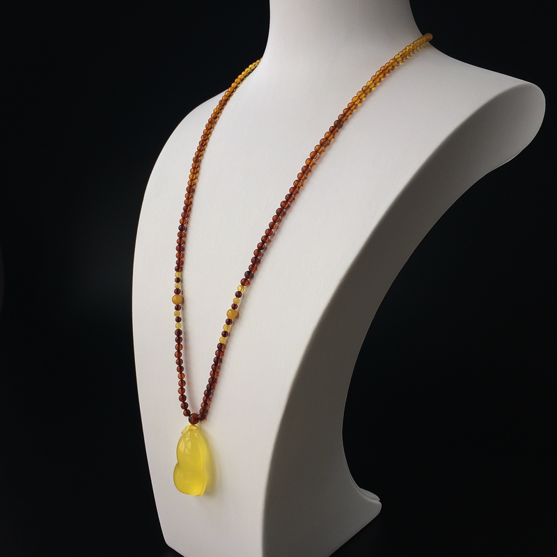 天然柠檬黄蜜蜡福瓜吊坠-红掌柜