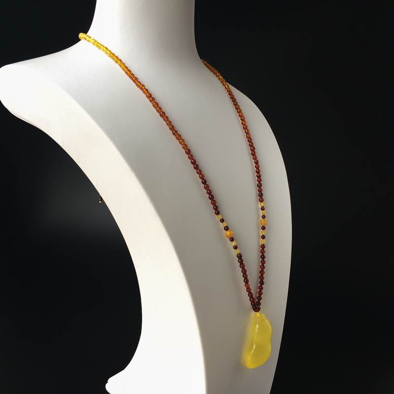 波罗的海柠檬黄蜜蜡福瓜吊坠-红掌柜