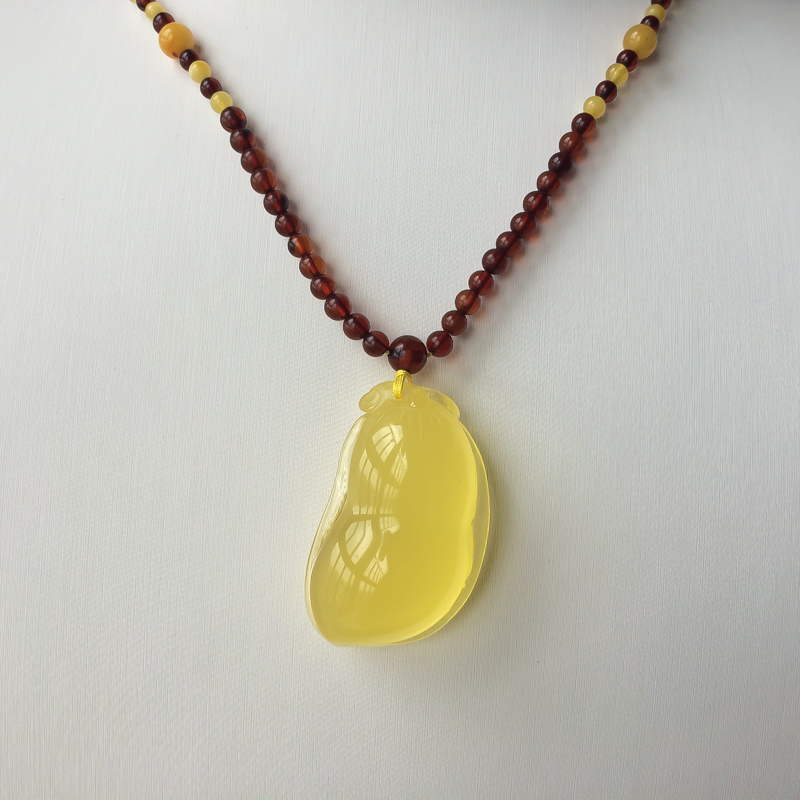 波罗的海天然柠檬黄蜜蜡吊坠-红掌柜