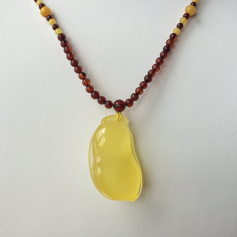 柠檬黄蜜蜡福瓜吊坠-红掌柜