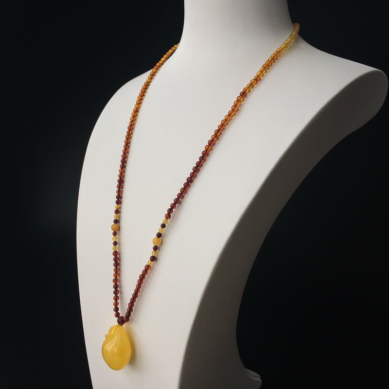 天然鸡油黄蜜蜡钱袋吊坠-红掌柜