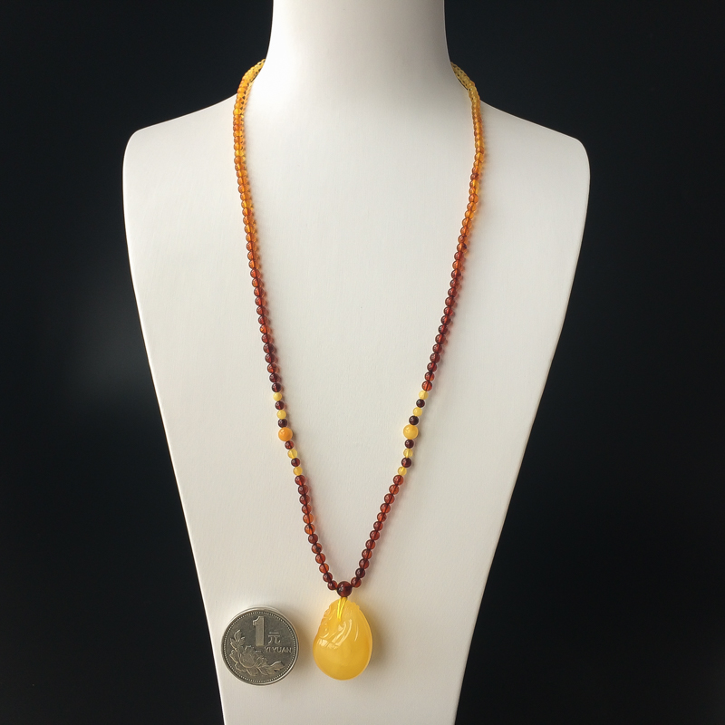 鸡油黄蜜蜡吊坠-红掌柜