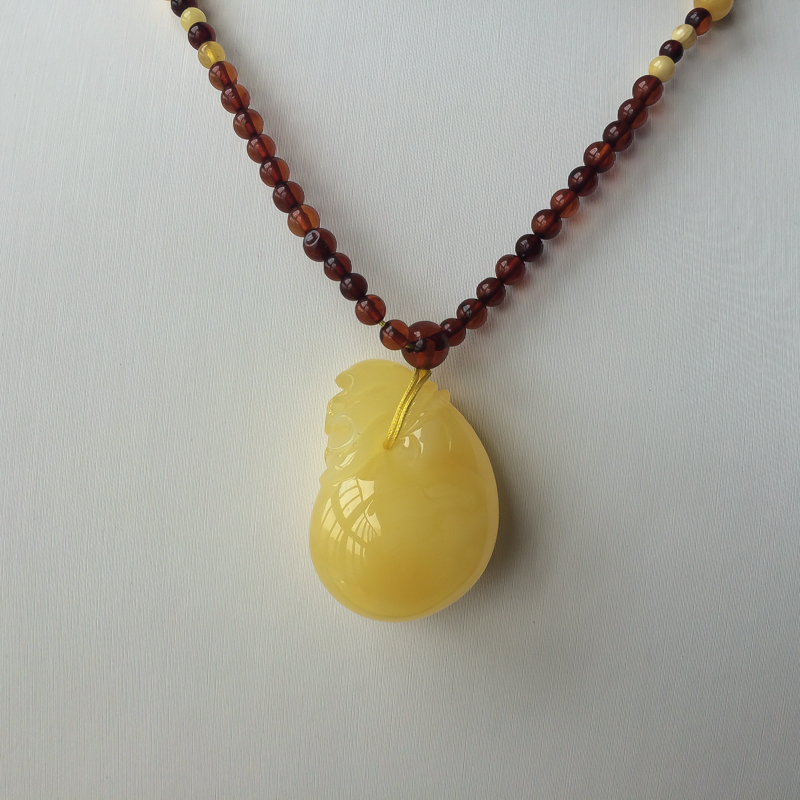 波罗的海天然柠檬黄蜜蜡吊坠-红掌柜