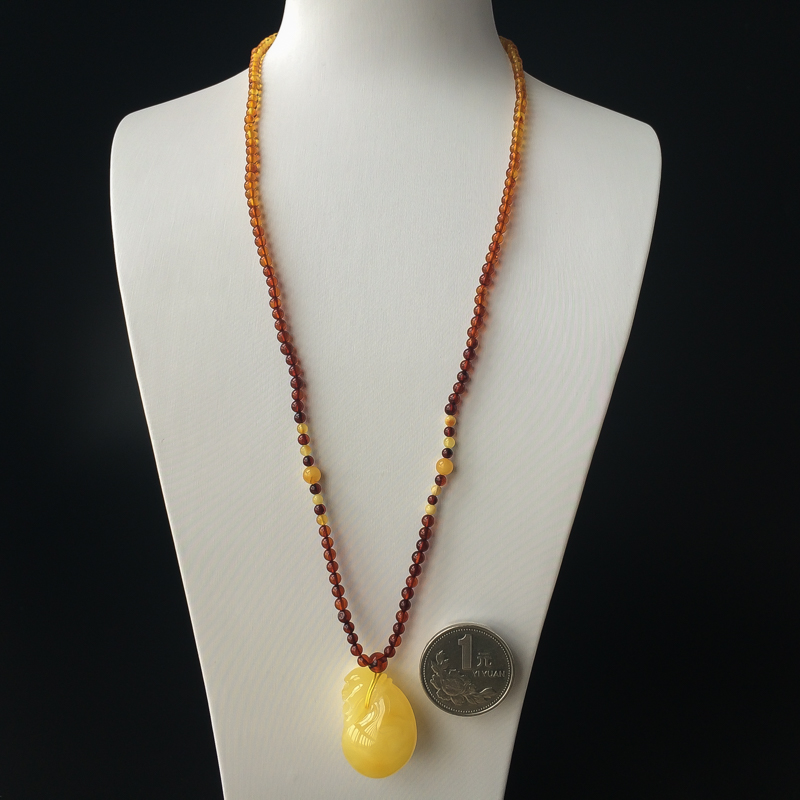 波罗的海柠檬黄蜜蜡吊坠-红掌柜