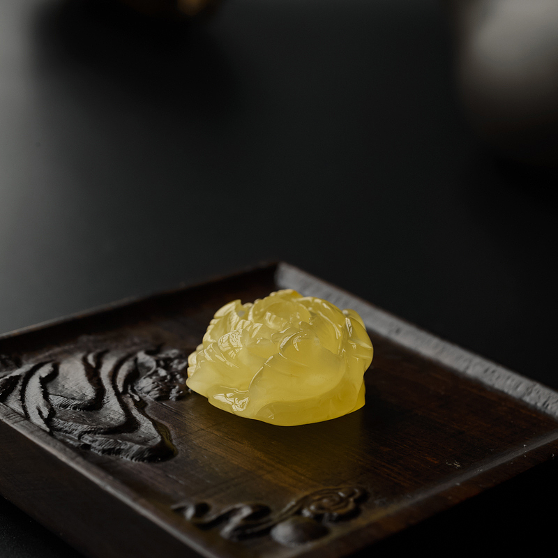 波罗的海天然金包蜜柠檬黄蜜蜡吊坠-红掌柜