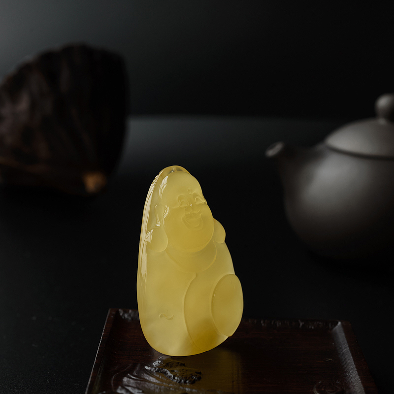 波罗的海金包蜜鸡油黄蜜蜡佛吊坠-红掌柜