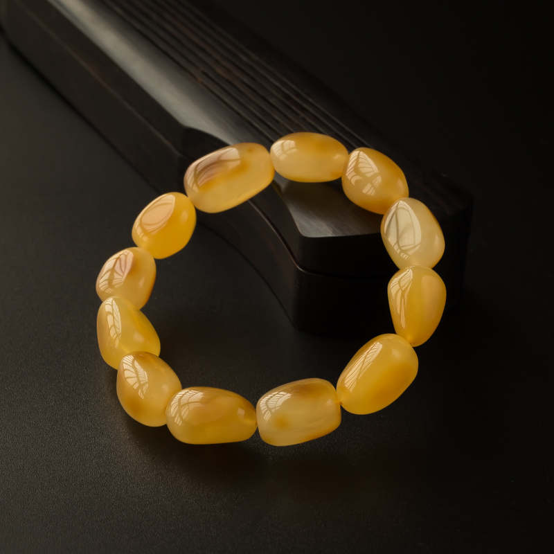 鸡油黄蜜蜡手串-红掌柜