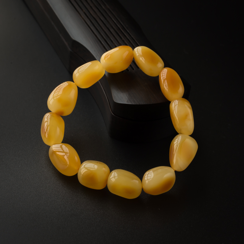 鸡油黄蜜蜡手串-红掌柜