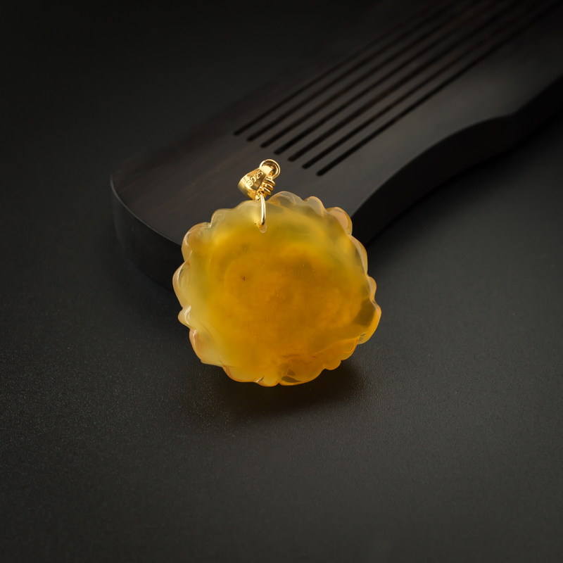 鸡油黄蜜蜡吊坠-红掌柜