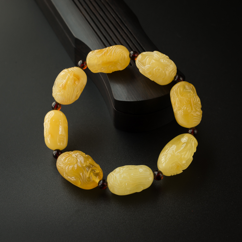 鸡油黄蜜蜡手串-红掌柜