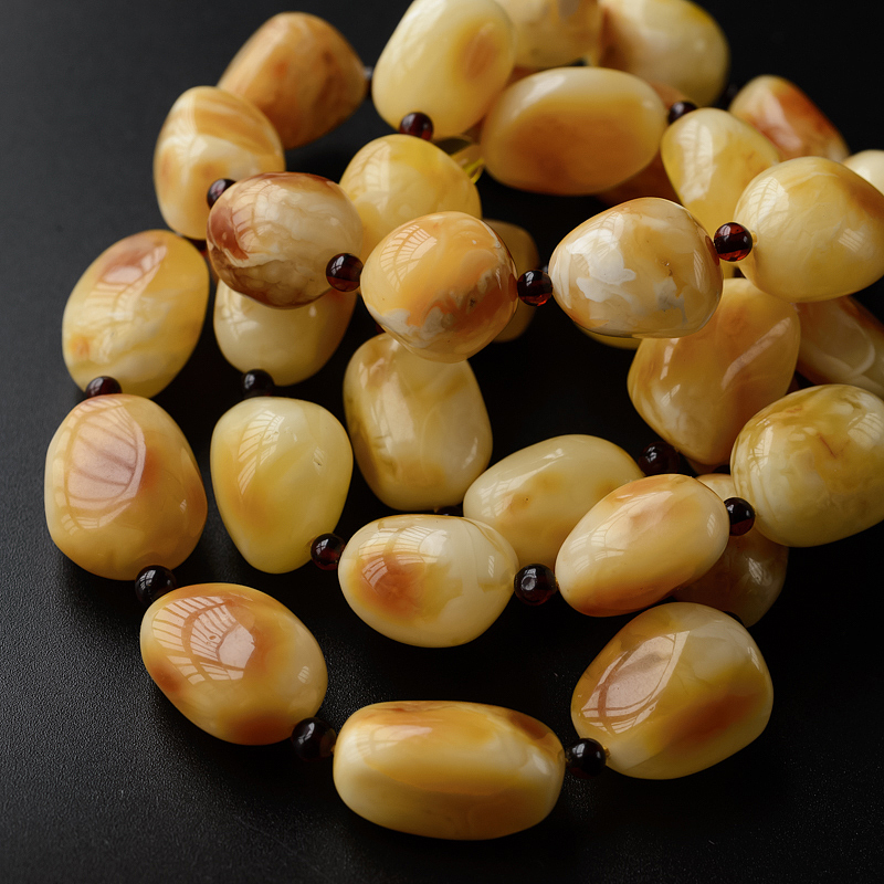 波罗的海天然白花蜜蜜蜡项链-红掌柜