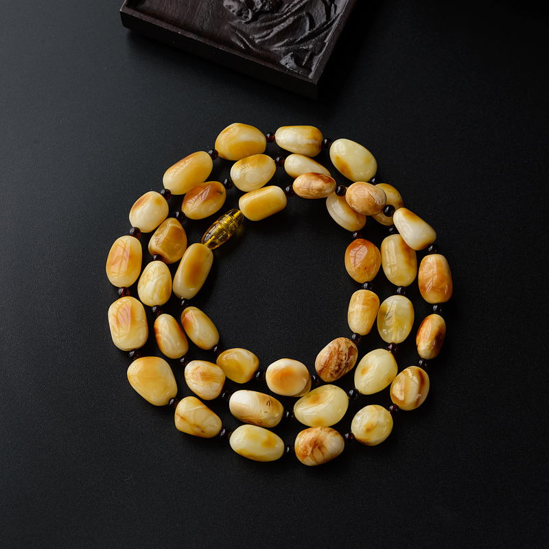 波罗的海白花蜜蜜蜡随形项链-红掌柜