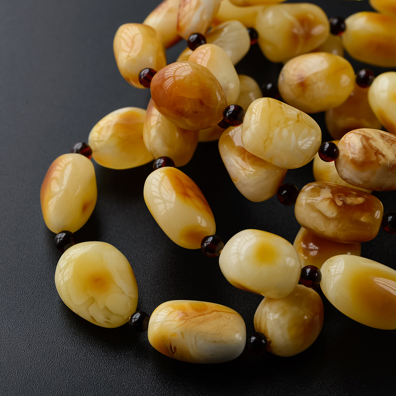 波罗的海天然白花蜜蜜蜡项链-红掌柜